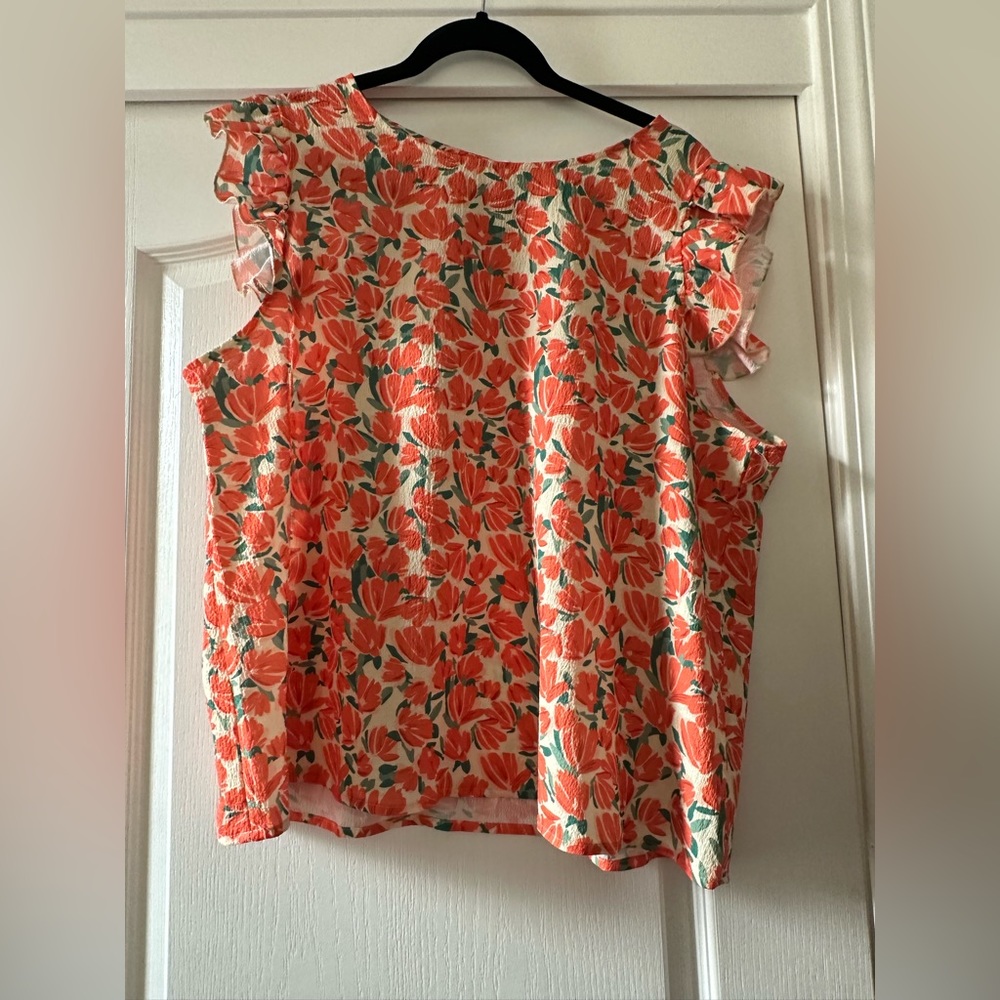 Orange Floral Top